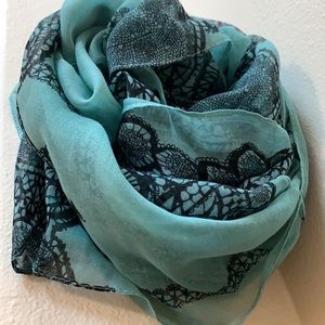 Black and Turquoise Shawl/Scarf
